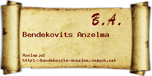 Bendekovits Anzelma névjegykártya